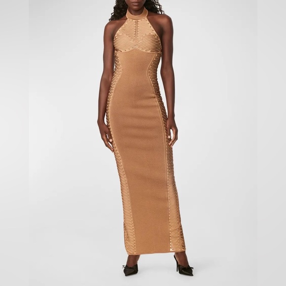 Hervé Leger x Law Roach Ribbon Embroidered Bustier Halter Gown (LIMITED EDITION) - Picture 6 of 6